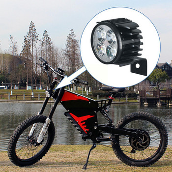 4 LED електрически велосипед 2-в-1 клаксон фар сгъваем скутер алуминиев ярък водоустойчив преден Ebike 12W нова светлина I8U6