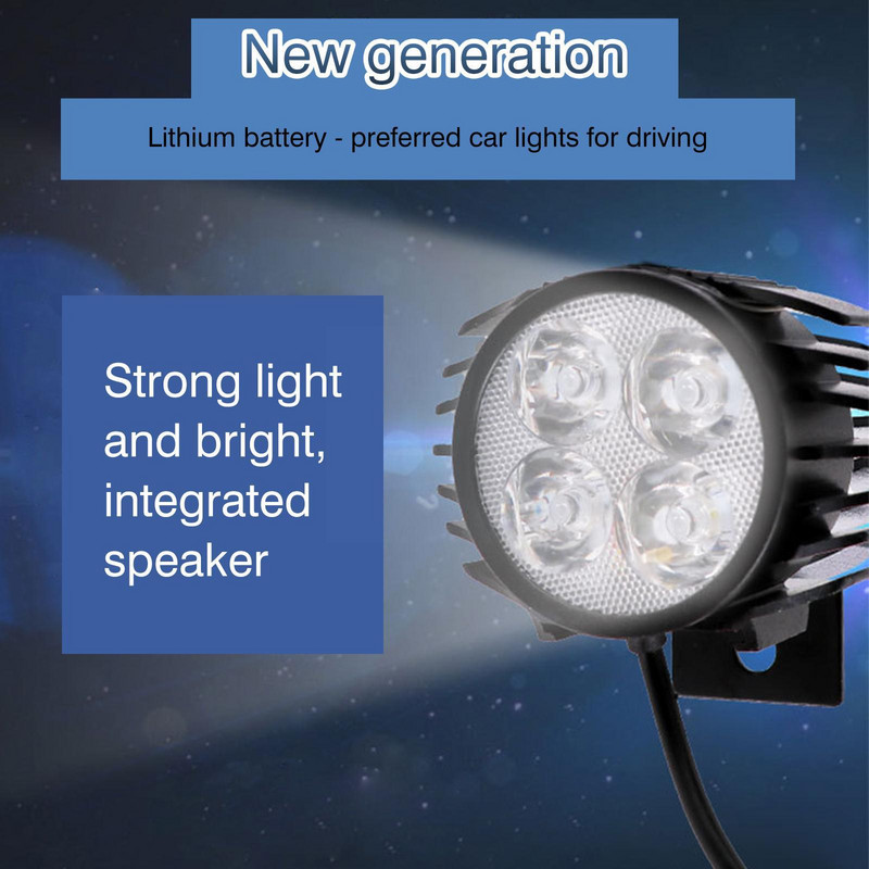 4 LED elektrijalgratta 2-in-1 sarv esitulede kokkupandav roller alumiiniumist Bright veekindel Ebike ees 12W uus tuli I8U6