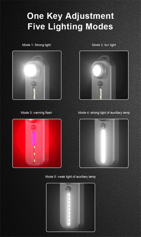 Vállrendőr lámpa klipszel 5 üzemmódú kerékpár lámpa USB töltés Figyelmeztető fényszóró Kerékpározás Vízálló kerékpár tartozékok