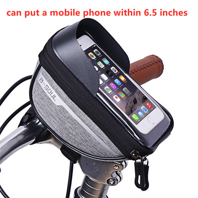 Kerékpárcső elülső táska Mobiltelefon érintőképernyős nyeregtáska Praktikus navigációs kerékpár kormány vízálló tartós táska