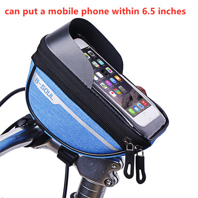 Kerékpárcső elülső táska Mobiltelefon érintőképernyős nyeregtáska Praktikus navigációs kerékpár kormány vízálló tartós táska