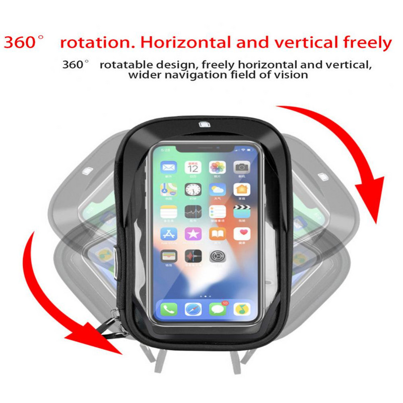 Kerékpárcső elülső táska Mobiltelefon érintőképernyős nyeregtáska Praktikus navigációs kerékpár kormány vízálló tartós táska