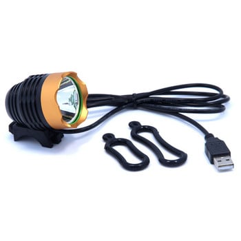 USB порт T6 LED фар за велосипед Водоустойчива лампа за осветление за велосипед Велосипед Велосипед Предна светлина 4 цвята по избор