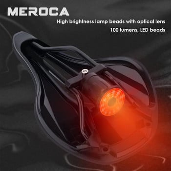 MEROCA WR-05 Πίσω φως με επαγωγικό φρένο ποδηλάτου έξυπνο πίσω φως USB φόρτισης PC Shell Προειδοποίηση Αξεσουάρ πίσω φωτός ποδηλάτου