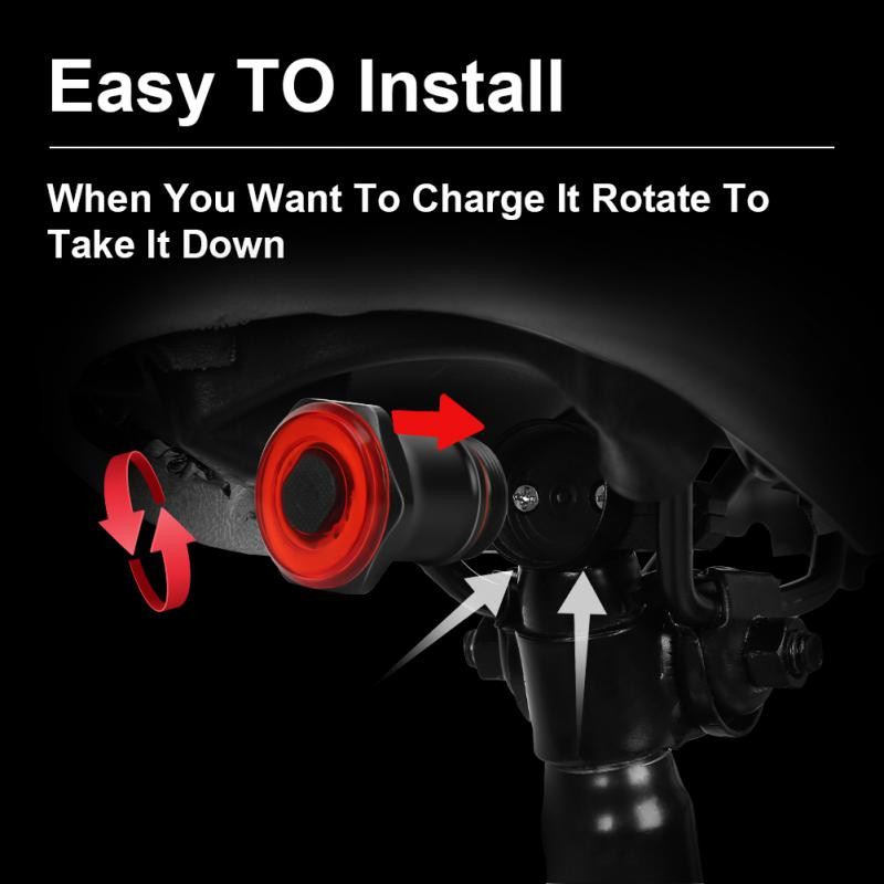 MEROCA WR-05 Велосипед Smart Brake Индукционна задна задна светлина USB зареждане PC Shell Предупреждение за безопасност Задна светлина Аксесоари за велосипеди