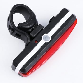 USB акумулаторна LED велосипедна велосипедна предна задна задна светлина с 6 режима, бяла и червена светлина