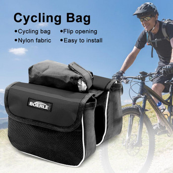 Μπροστινή τσάντα σωλήνα ποδηλάτου Αναπνεύσιμες αδιάβροχες πολυλειτουργικές τσάντες τιμονιού Πρακτικές τσάντες αποθήκευσης ιππασίας Αξεσουάρ ποδηλάτου