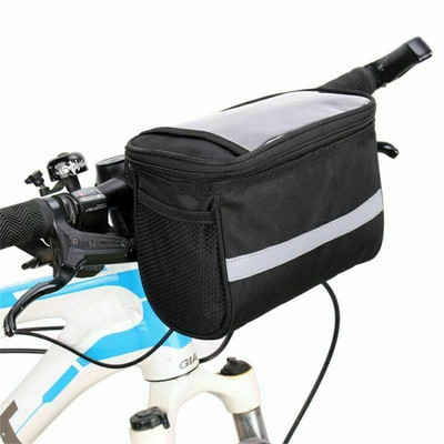 Velosipēda priekšējā stūres soma Velosipēda rāmis Pannier organizatora maisiņš MTB ūdensizturīgs tālruņa somas Daudzfunkcionāla pārnēsājama plecu soma