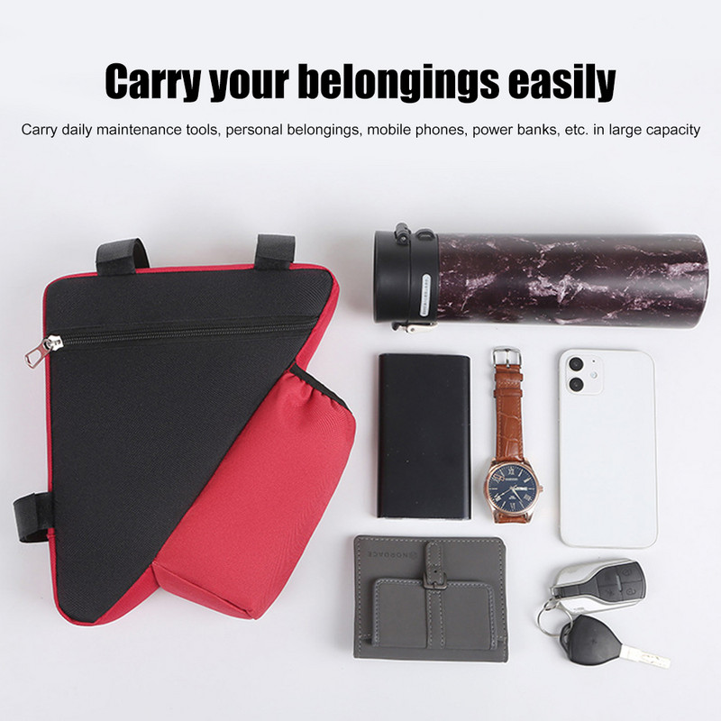 Geantă pentru bicicletă, impermeabilă, geantă triunghiulară pentru bicicletă, pentru depozitare, pentru telefonul mobil, geantă pentru ciclism