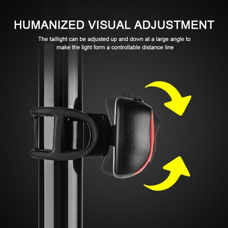 XANES 5 módos 180°-os széles világítású mini LED kerékpár hátsó lámpa USB újratölthető kerékpár hátsó lámpa biztonsági figyelmeztetés Night Lante
