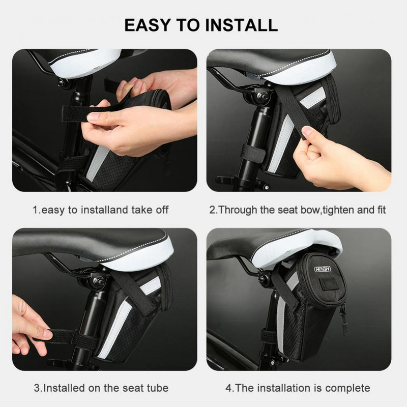 Geantă de bicicletă Geantă de șa pentru bicicletă Husă de coadă pentru scaun pentru ciclism Geantă de depozitare pentru tijă de șa Pliabila Rucsac pentru ciclism Accesorii pentru biciclete