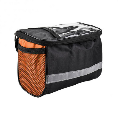 Coș pentru ghidon de bicicletă Geanta pentru tubul din față pentru bicicletă Geantă cu ecran tactil pentru telefon pentru cadru de bicicletă de șosea Panier echipament multifuncțional pentru ciclism