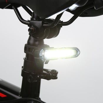Светлина за велосипед USB акумулаторна светлина за велосипед Синя червена двуцветна водоустойчива задна светлина за колоездене 5 режима LED предна задна велосипедна лампа