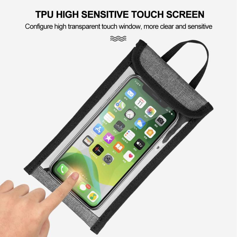 Geantă rezistentă la ploaie pentru bicicletă cu ecran tactil, cadru, cu tub superior din față, geantă pentru ciclism, husă reflectorizată pentru telefon, 6,5 inci, accesorii pentru biciclete MTB