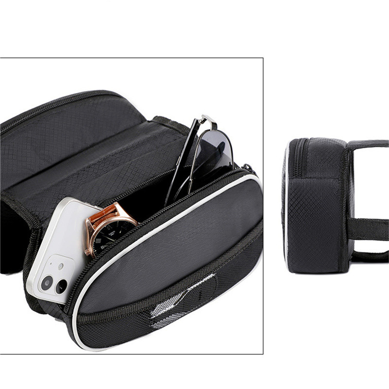 Geantă rezistentă la apă Cadru pentru bicicletă Genți cu tub superior față pentru ciclism Husă pentru telefon tactil pentru telefonul mobil Geanta pentru bicicletă de munte, la modă 2023