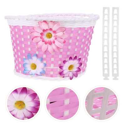 Krepšelis Dviračio vairas Vaikams Mergaitėms Priekinis rotango laikiklis Paspirtukas Pinti galinis Rankų darbo austinis Juokingas Dekoras Dviračių krepšeliai Berniukai Vaikai