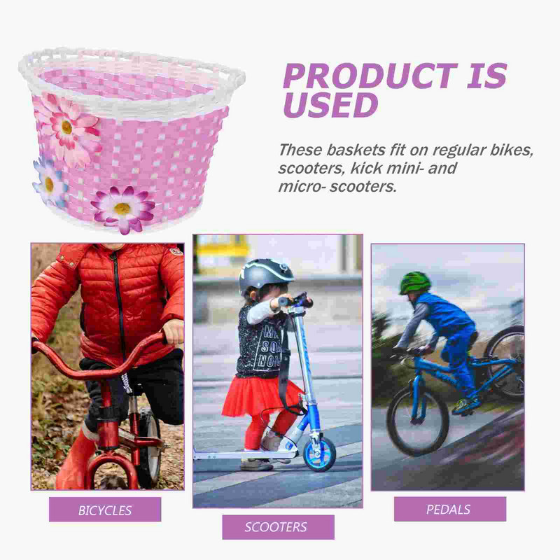 Krepšelis Dviračio vairas Vaikams Mergaitėms Priekinis rotango laikiklis Paspirtukas Pinti galinis Rankų darbo austinis Juokingas Dekoras Dviračių krepšeliai Berniukai Vaikai