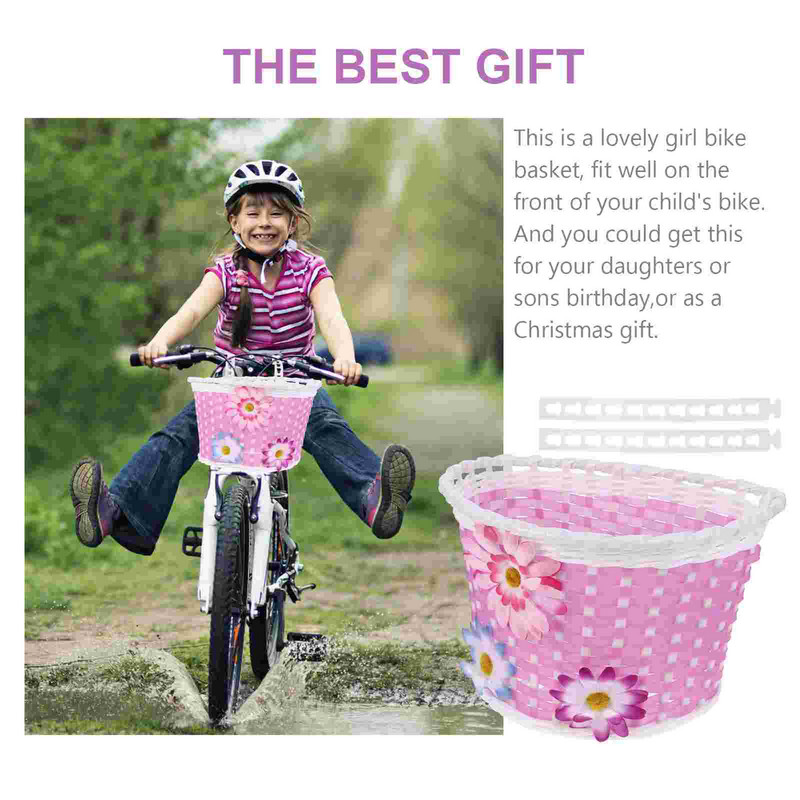 Krepšelis Dviračio vairas Vaikams Mergaitėms Priekinis rotango laikiklis Paspirtukas Pinti galinis Rankų darbo austinis Juokingas Dekoras Dviračių krepšeliai Berniukai Vaikai