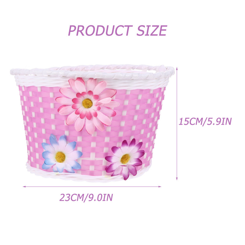 Krepšelis Dviračio vairas Vaikams Mergaitėms Priekinis rotango laikiklis Paspirtukas Pinti galinis Rankų darbo austinis Juokingas Dekoras Dviračių krepšeliai Berniukai Vaikai