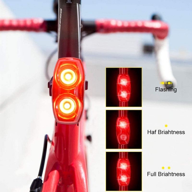 Faruri spate pentru biciclete luminoase 100 lumeni Baterie pentru biciclete LED Lumină spate Ușor de instalat Rutier MTB Ciclism Siguranță Lanternă Accesorii