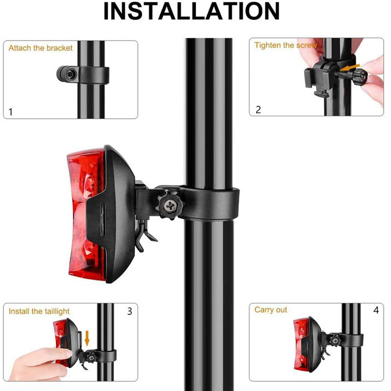 Faruri spate pentru biciclete luminoase 100 lumeni Baterie pentru biciclete LED Lumină spate Ușor de instalat Rutier MTB Ciclism Siguranță Lanternă Accesorii