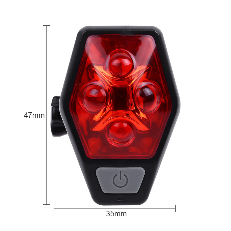 MTB kerékpár hátsó lámpa 4 üzemmódú kerékpár hátsó lámpa biztonsági figyelmeztetés kerékpáros villanólámpa tápellátása 2 * AAA elemmel