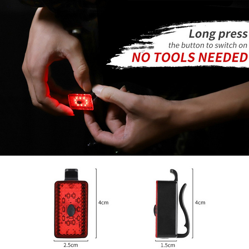 Miniratta tuled ohutushoiatus Jalgratta tagumine taskulamp Jalgratta tagatuli veekindel LED USB laetav maastikuratta tagalamp