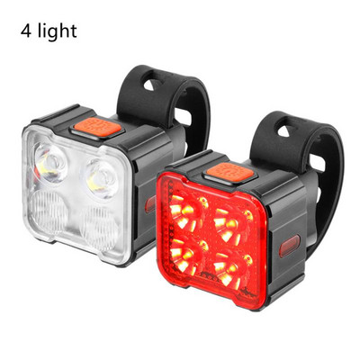 Dviračio priekinis žibintas 6 LED lemputė didelio ryškumo ciclismo Type-C įkraunamas MTB priekinis žibintas vandeniui atsparūs dviračio priedai