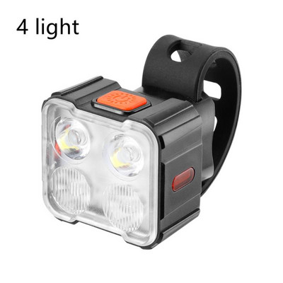 Dviračio priekinis žibintas 6 LED lemputė didelio ryškumo ciclismo Type-C įkraunamas MTB priekinis žibintas vandeniui atsparūs dviračio priedai