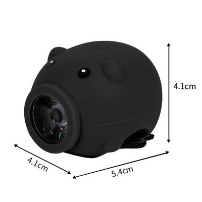 Gyermek bicikli kormánylámpa 3 világítási mód Cartoon Pig USB újratölthető vízálló kiegészítők az egyensúlyi autók díszítéséhez