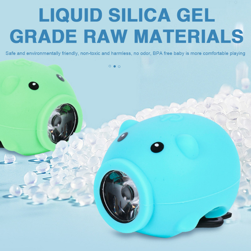 Gyermek bicikli kormánylámpa 3 világítási mód Cartoon Pig USB újratölthető vízálló kiegészítők az egyensúlyi autók díszítéséhez