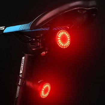 Качествена светлина за шосеен велосипед USB акумулаторна LED фенерче Автоматично разпознаване на спирачките Колоездене Задна задна светлина Аксесоари за велосипед