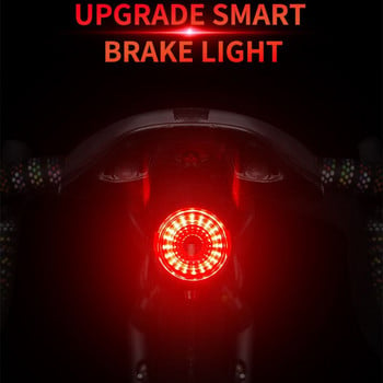 Качествена светлина за шосеен велосипед USB акумулаторна LED фенерче Автоматично разпознаване на спирачките Колоездене Задна задна светлина Аксесоари за велосипед