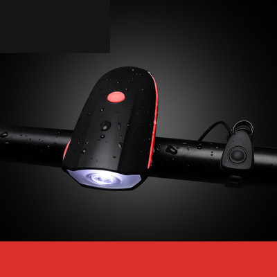 120DB rattakellavalgusti multifunktsionaalne jalgratta helisignaal, eesmine jalgratta veekindel lamp Jalgrattakella valguse tarvikud