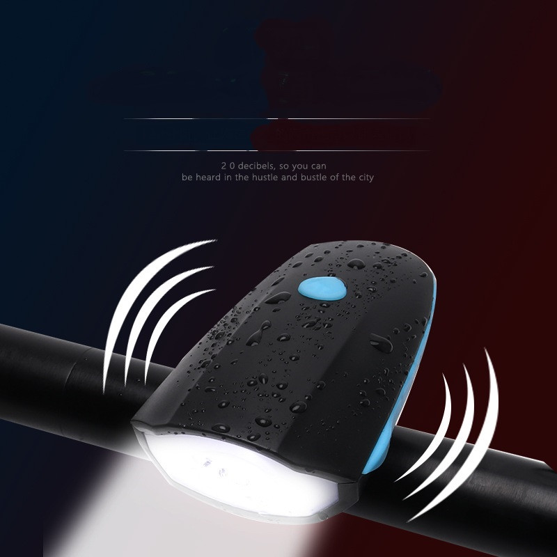 120DB rattakellavalgusti multifunktsionaalne jalgratta helisignaal, eesmine jalgratta veekindel lamp Jalgrattakella valguse tarvikud