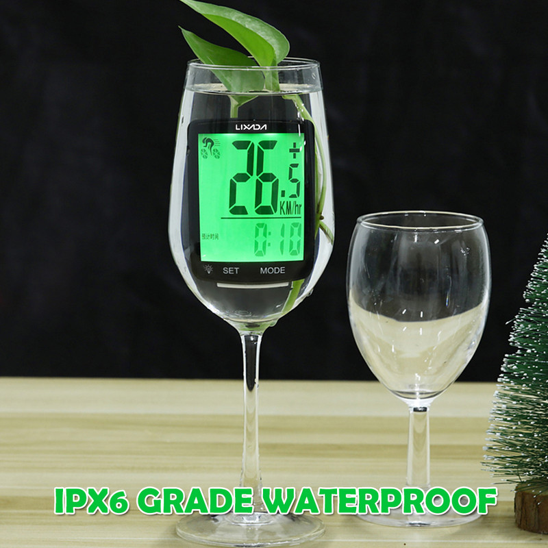 LIXADA bežično biciklističko računalo s višenamjenskim LCD ekranom biciklističko računalo brdski bicikl brzinomjer odometar IPX6 vodootporan