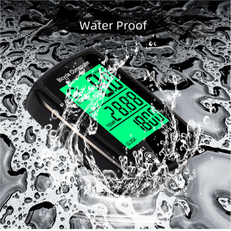 Dviračio kompiuteris Laidinis spidometras Vandeniui atsparus dviračio LCD Kompiuterio greičio matuoklis Angliški dviračių priedai