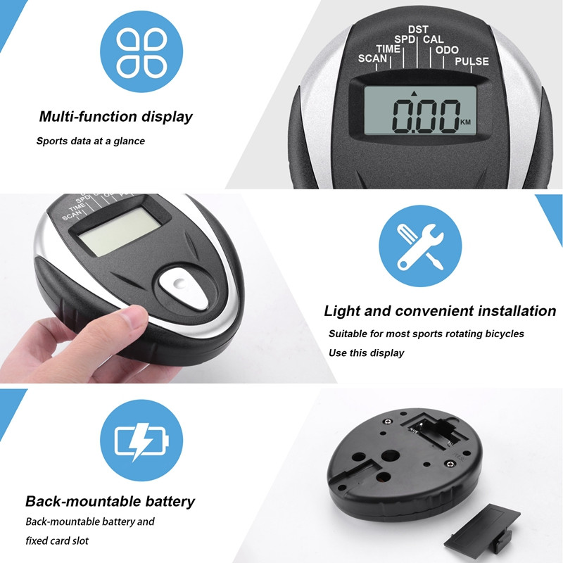 Zamjenski monitor brzinomjera za sobni bicikl, računalo za sobni bicikl, uređaj za praćenje otkucaja srca, LCD monitor za sobni bicikl