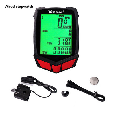 WEST BIKING Computer pentru biciclete Wireless 20 Functii Vitezometru Odometru Ciclism Computer cu fir/Wireless + Cronometru Computer pentru bicicleta