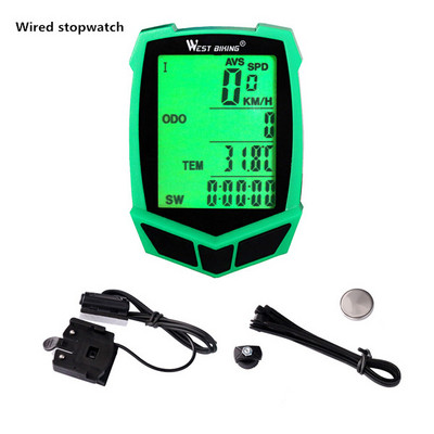 WEST BIKING Computer pentru biciclete Wireless 20 Functii Vitezometru Odometru Ciclism Computer cu fir/Wireless + Cronometru Computer pentru bicicleta