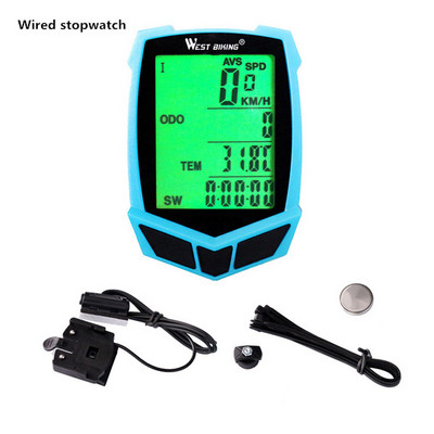 WEST BIKING Computer pentru biciclete Wireless 20 Functii Vitezometru Odometru Ciclism Computer cu fir/Wireless + Cronometru Computer pentru bicicleta