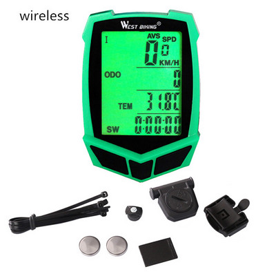 WEST BIKING Computer pentru biciclete Wireless 20 Functii Vitezometru Odometru Ciclism Computer cu fir/Wireless + Cronometru Computer pentru bicicleta