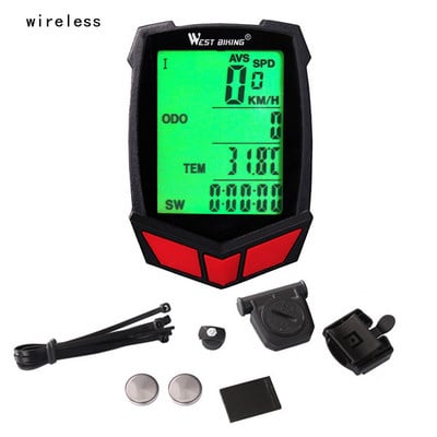 WEST BIKING Computer pentru biciclete Wireless 20 Functii Vitezometru Odometru Ciclism Computer cu fir/Wireless + Cronometru Computer pentru bicicleta