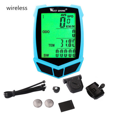 WEST BIKING Computer pentru biciclete Wireless 20 Functii Vitezometru Odometru Ciclism Computer cu fir/Wireless + Cronometru Computer pentru bicicleta