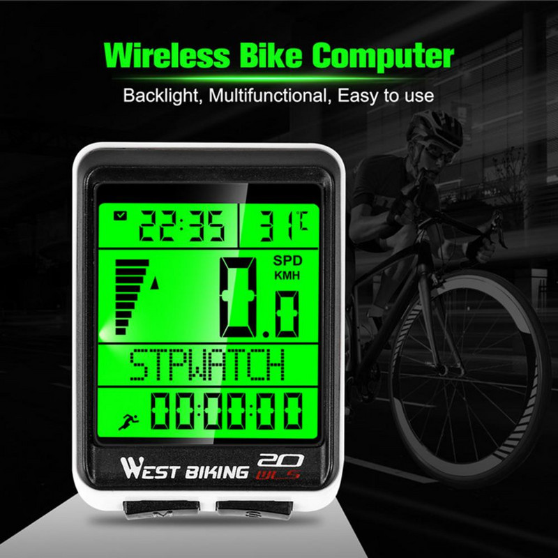 Bicycle Speedometer 5 Language Backlight Αδιάβροχο Bicycle Bike Cycle LCD Οθόνη Ψηφιακό Ταχύμετρο Υπολογιστή Ταχύμετρο Ποδηλασίας Υπολογιστής