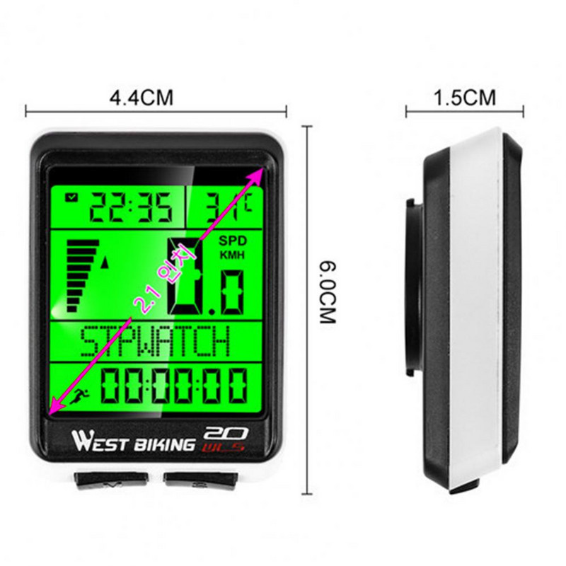 Bicycle Speedometer 5 Language Backlight Αδιάβροχο Bicycle Bike Cycle LCD Οθόνη Ψηφιακό Ταχύμετρο Υπολογιστή Ταχύμετρο Ποδηλασίας Υπολογιστής