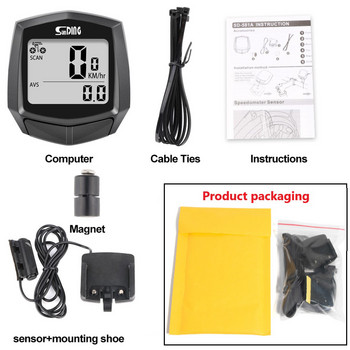 Водоустойчив Компютър за скорост / каданс Велосипед Одометър Скоростомер Колоездене Кабелен Хронометър Аксесоари за каране Измервател на мощност
