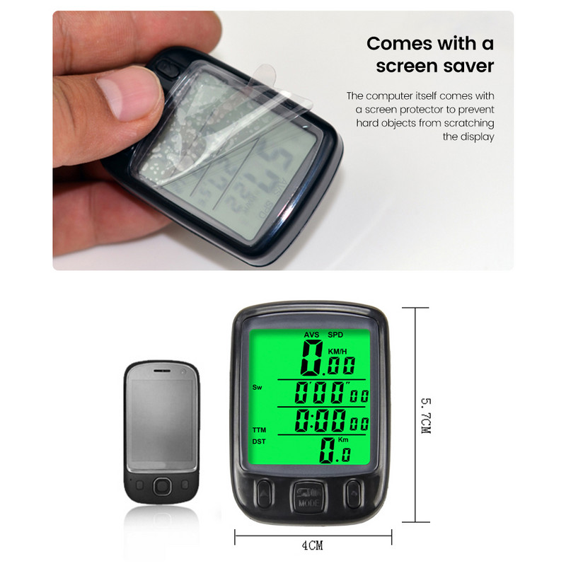 1 tk veekindel rattakompuuter MTB jalgratta taustavalgustusega läbisõidumõõdik Stopper Spidomeetri kell LED-rattakell jalgrattatarvikute jaoks