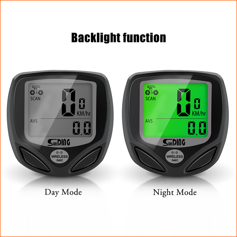 Sunding SD-546 rattaarvuti juhtmevaba stopper jalgratta spidomeeter Stopper Jalgrattasõidu digitaalne odomeetri LCD taustvalgus