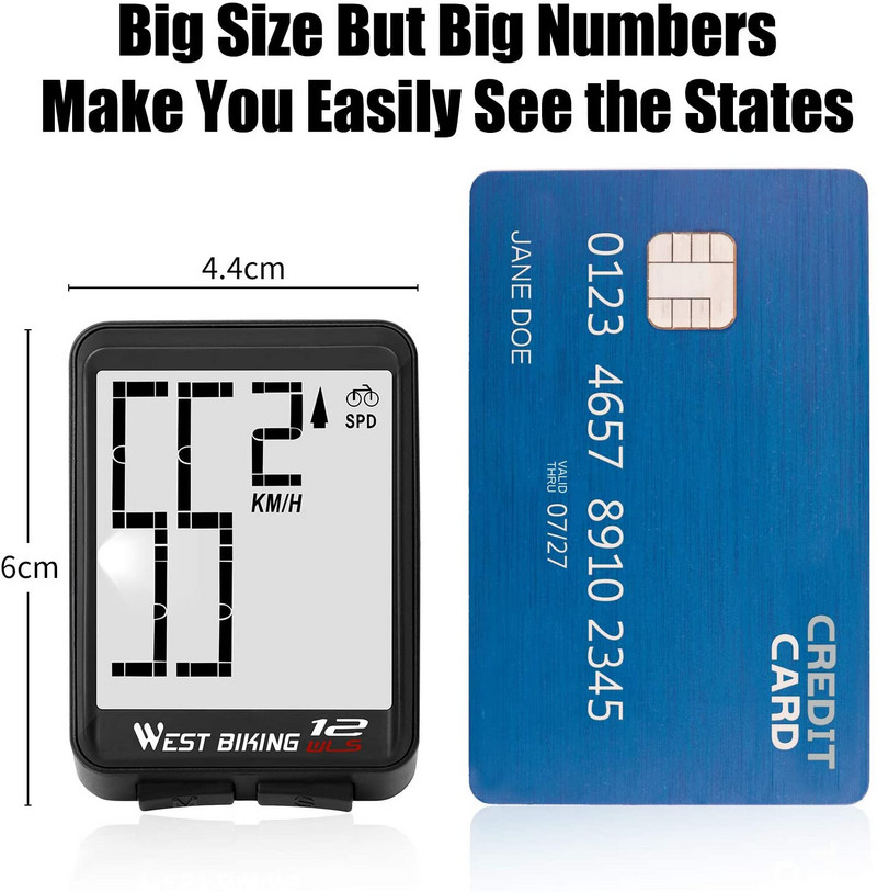 Veekindel jalgrattaarvuti taustavalgustusega juhtmevaba juhtmega spidomeetri läbisõidumõõdik Stopper võimsusmõõtur Jalgrattasõit